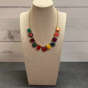 SIGNED Kate Spade Run Around Framed Stone Multicolor Collar Necklace - FLAWS